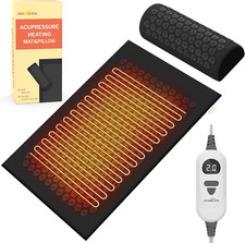 Heated Acupuncture Mat - 6 Heat Levels with 2 Hours Auto off and 4 Adjustable Ti