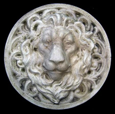 Large Roman Facing Lion Sculpture Wall Relief plaque