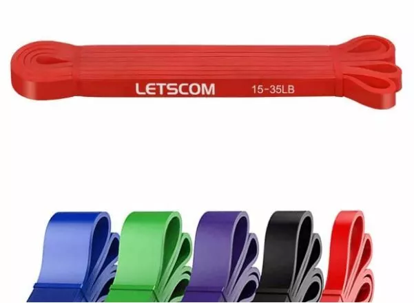 LETSCOM Pull Up Assist Band Resistance Band Red 15 35LB New