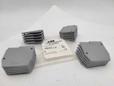 20PC Lot Entrelec FEM6 Terminal Block End Cap Barrier Sections Spacing 2.8 mm