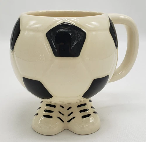 Soccer ball mug with feet