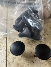 12 NEW Black plastic ROUND CABINET KNOBS DRAWER PULLS