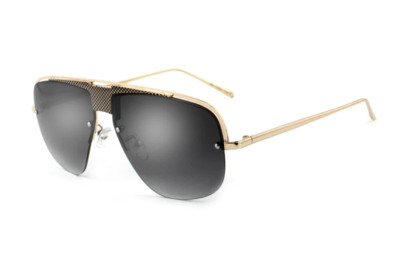 Mens Luxury Exposed Lens Half Rim Racer Mob Sunglasses Black GoldBrown Trendy