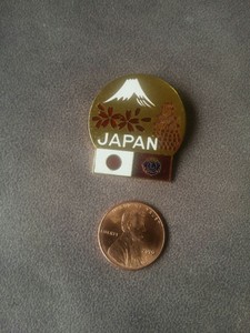 Vintage Lions Club Pin Japan Mount Fuji Flag Ebay