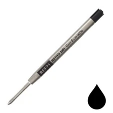 Retro 51 Easy-Flow 9000 Black Ballpoint Refills For Tornado Pens REF71 NEW