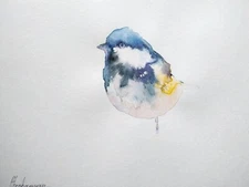 Chickadee, Birds, Watercolor artwork, Handmade, Original painting on paper