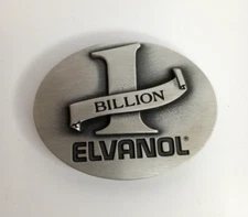 Vintage 1970s E. I. du Pont de Nemours ELVANOL 1 BILLION Pewter Belt Buckle