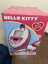 Hello Kitty Karaoke Machine System CD Player Screen Pink White Retro