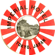 The Original Imperial Hotel ~TOKYO - JAPAN~ Historic Early Luggage Label, c 1915