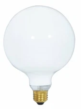 Satco S3004 130-Volt 150-Watt G40 Medium Base Light Bulb, Gloss White