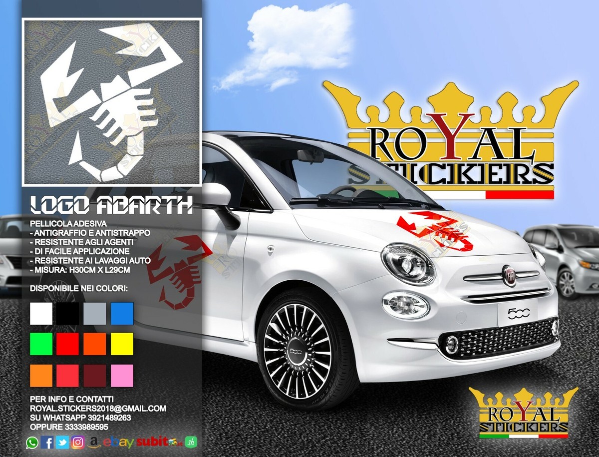 Adesivi Abarth World Of Performance Per Fiat 500 - Bandiera Italiana - Foto 3