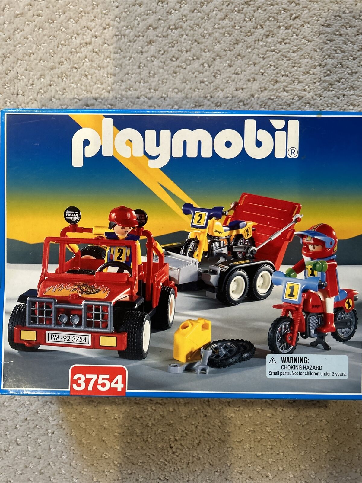 dienen ontvangen Arbeid NEW SEALED Playmobil 3754 Jeep with trailer and motorcycles 3754 | eBay