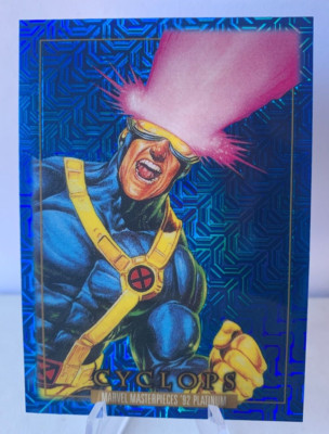 2024 Marvel Masterpieces '92 Platinum Blue Traxx Cyclops Card #13 Skybox