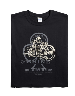 Men's So-Cal Speed Shop Jimmy Shine Motorcycle Bike Black T
