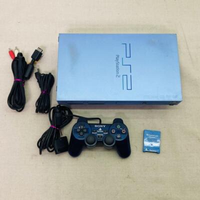 SONY PlayStation2 SCPH-39000 Aqua Blue Console w/Controller Cable