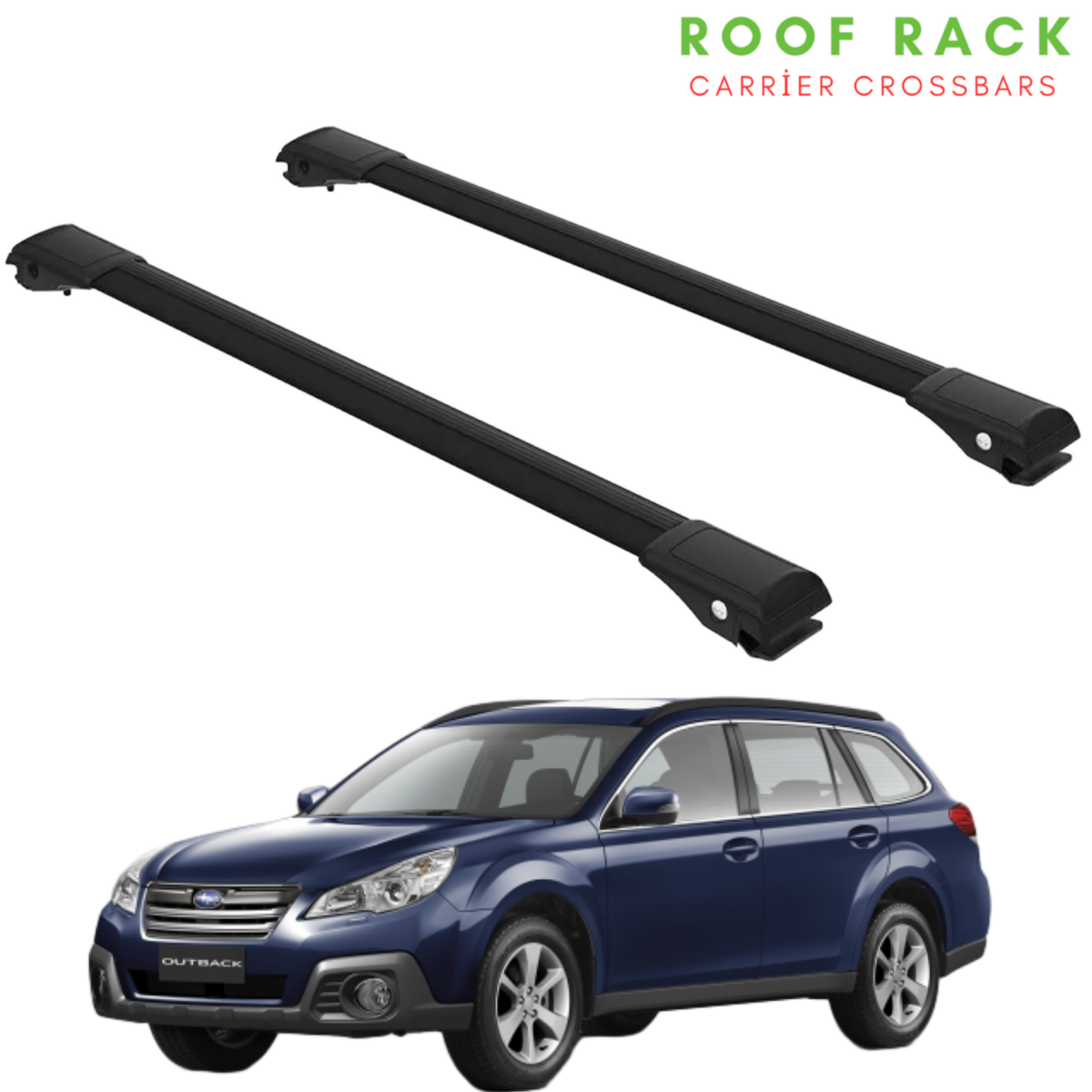 Fits Subaru Legacy Outback 2012-2014 Flush Roof Racks CrossBars Black Color
