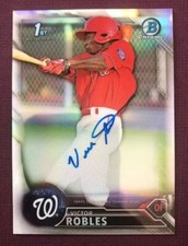2016 Bowman Chrome Victor Robles Refractor RC AUTO #100/499 HOT 1/1!  NATIONALS!