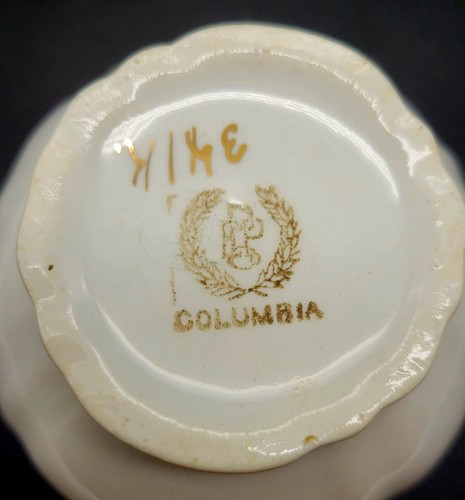Antica tazza da barba in porcellana viola PPE Palestina orientale ceramica "Columbia" - Foto 8 di 10