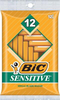 Bic Single Blade Razor, Sensitive, 12 Ct