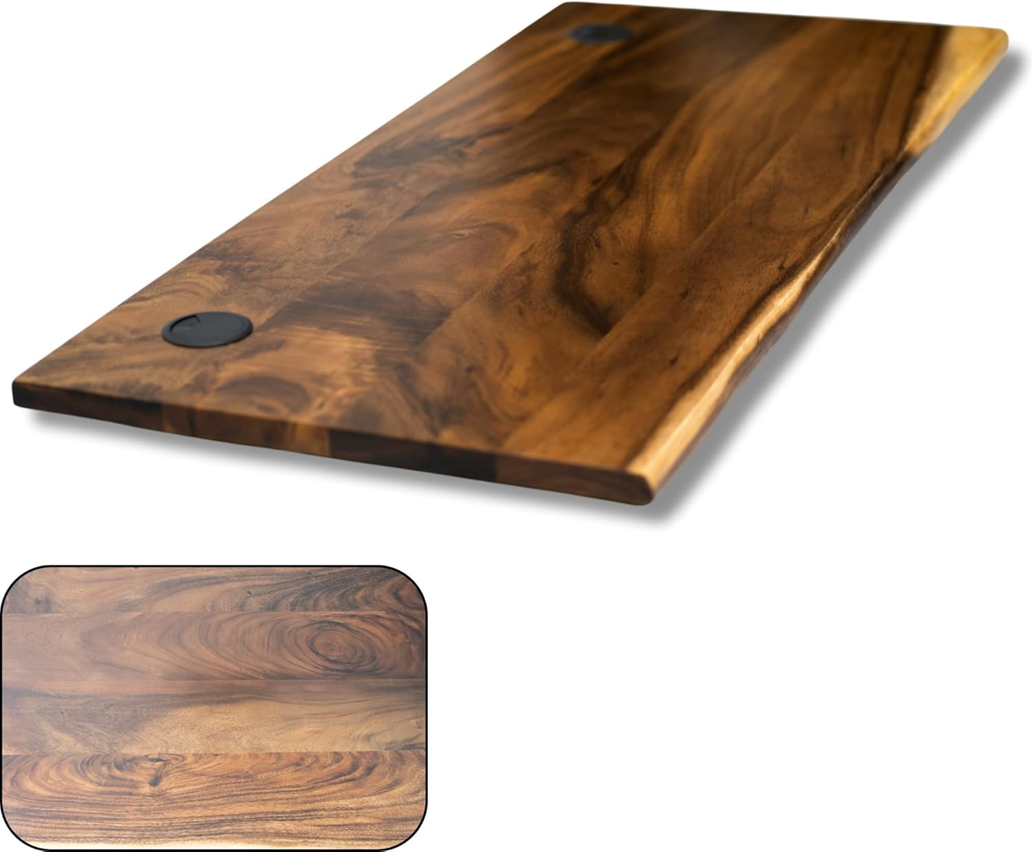 Desk Top - Standing Desk Table Top Only, Walnut Solid Wood, Live Edge Desk Top,-image