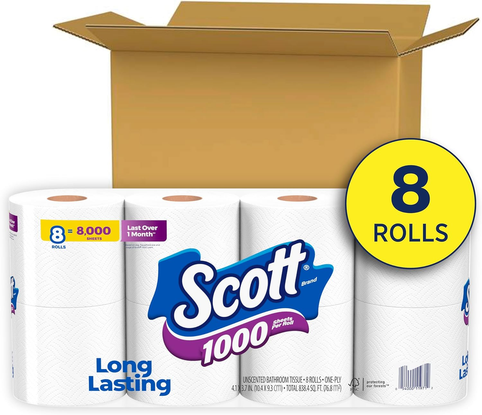 1000 Toilet Paper, 8 Rolls, SepticSafe, 1Ply Toilet Tissue eBay