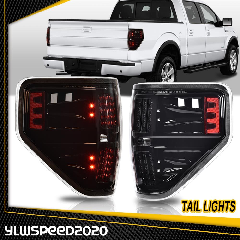 Fit For 2009-14 Ford Pickup F150 Clear LED Tail Lights Lamps