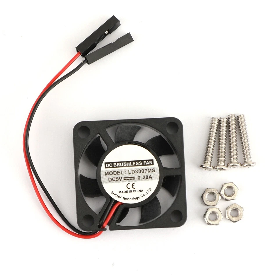 2 Stifte 30x30x7MM 3007 DC 5V 0.2A Lüfter Ventilat für Raspberry Pi 4B/3B+/2B F3 - Bild 3 von 4
