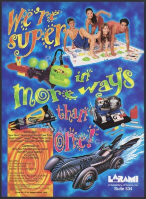 LARAMI - Original 1996 Trade AD / ADVERT _ Supermaxx _ Super Soaker _ Batmobile