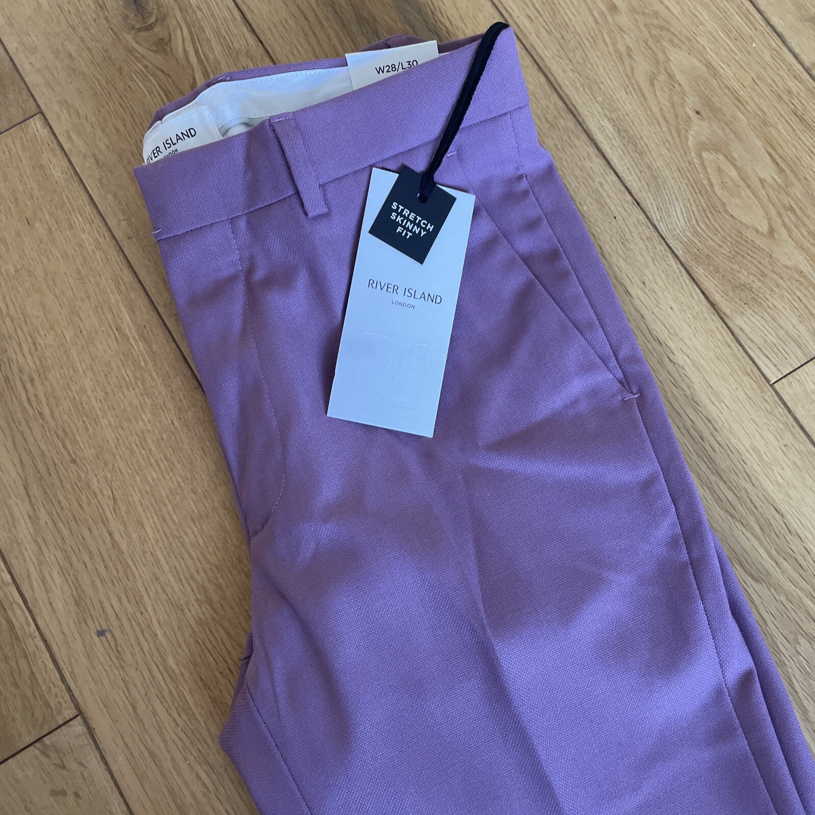 River Island Mens stretch skinny formal trousers, Dark Pink, size w28/ 30S leg. eBay