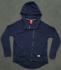 Nike NSW Modern Cape Hoodie Women Size S Blue Full Zip Athleisure Yoga Workout