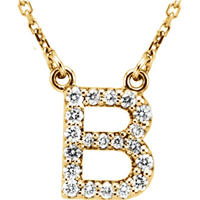 24K Yellow Gold Plated letter B Pendant Women's Men's Chains Necklace 18