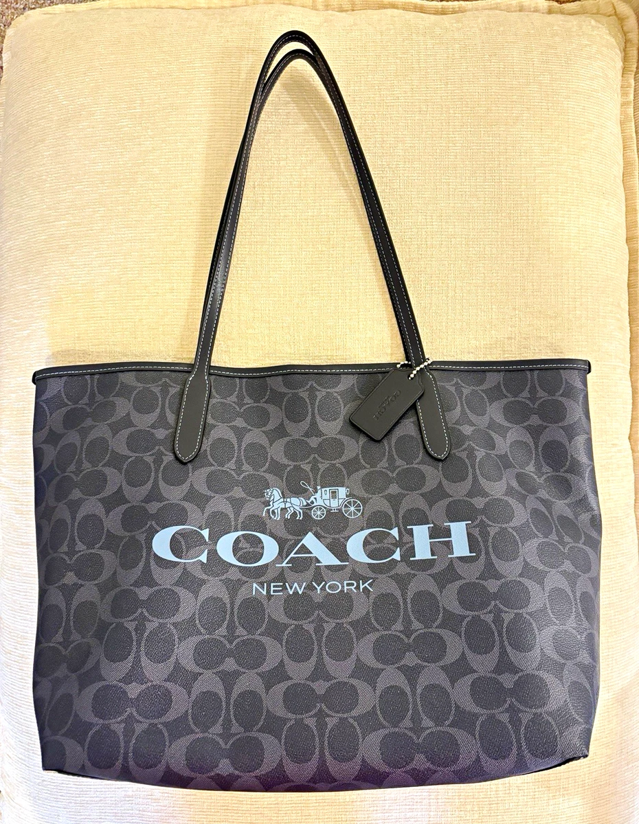 良品 COACH トートバッグ キャンバス グレー ポピー 肩掛け 25+ Coach Tote Gray Bags & Handbags for Women for sale | Updated