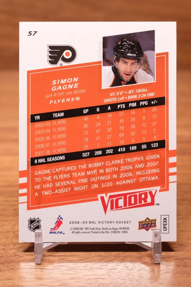 2008-09 Upper Deck Victory - Simon Gagne #57 - Image 2 of 2