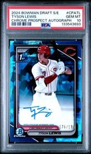 2024 Bowman Draft 1st Tyson Lewis Auto Sapphire Edition /199🔥PSA 10🔥LOW POP🔥