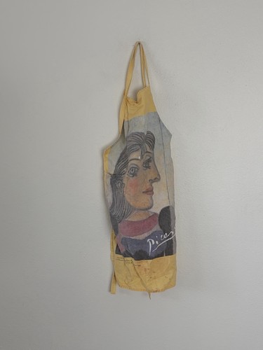 1984 Picasso Portrait Marigold 1984 Cotton Yellow Apron Used Vintage Rare