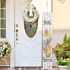 47" Large Spring Porch Sign Tulip Welcome Sign Wooden Tall Spring Spring Tulip