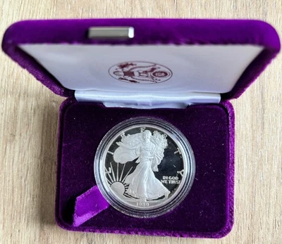 1989-S Silver American Eagle, 1 oz. Proof/PP, in Box & COA - Jahrgang 1989 - Bild 1 von 4