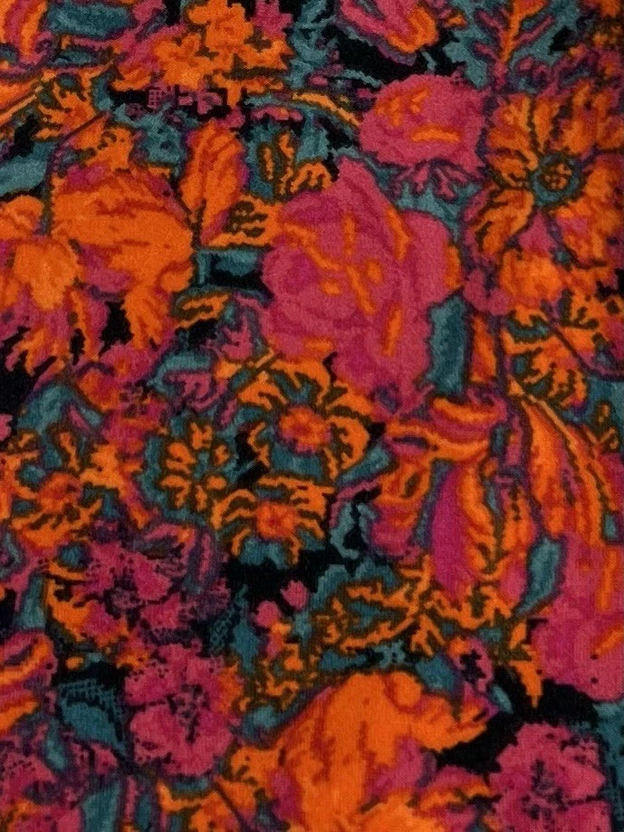 Leggings LuLaRoe OS Talla Única NEGRO NARANJA ROSA Coloridos Divertidos Florales Calce ELASTIZADO Foto 2 de 4