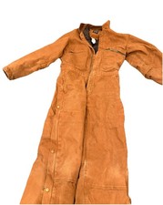 Brown Unisex Work Coveralls Jumpsuit One-Piece Long Sleeve, Size small men  s