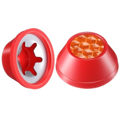 2Pack Red Hub Cap Replacements With Reflective Sticker, Compatible with Red W...