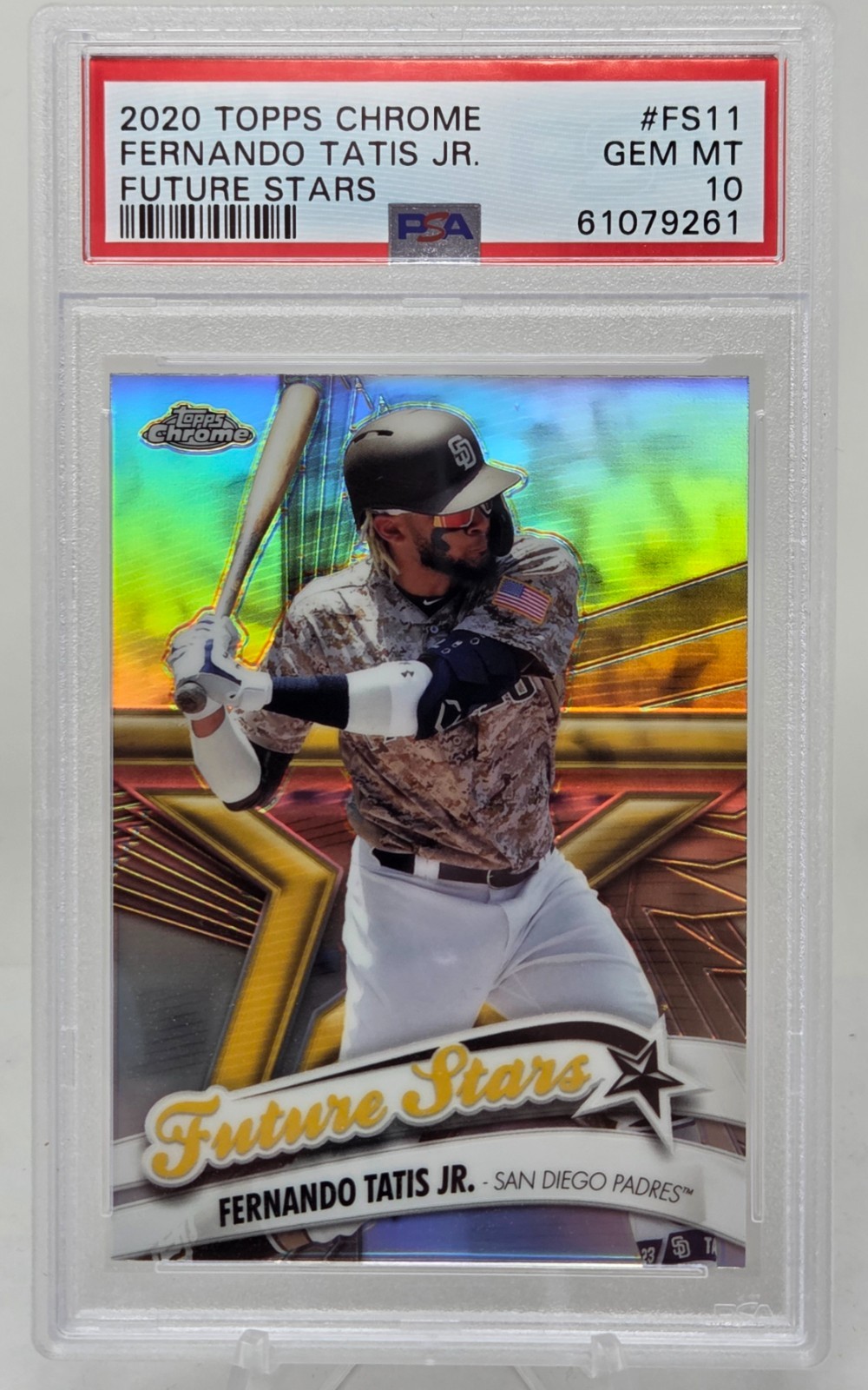2020 Topps Chrome Refractor FERNANDO TATIS JR CARD PSA 10 GEM MINT