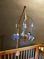 Nestig Safari Baby Mobile WITH Attachment Arm in Natural Wood