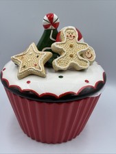 Gingerbread Cupcake Christmas Cookie Jar