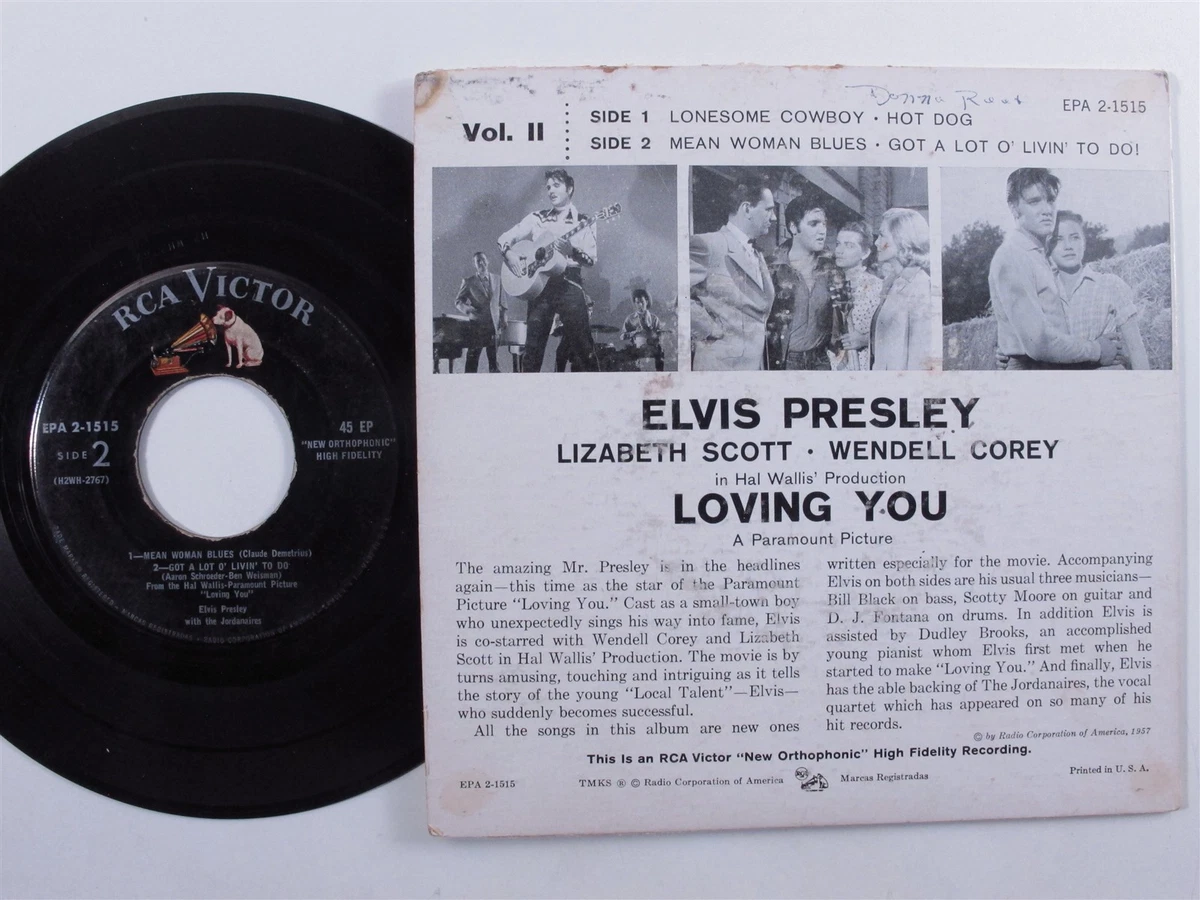 Rock & Roll 45 ELVIS PRESLEY Loving You - Vol. II RCA VICTOR 4-song ep w