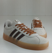Adidas VL Court 3.0 Women's Skateboarding Off-White/Brown Shoes Size 6.5