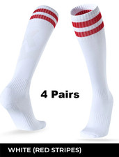 4 Pairs Kids Soccer Socks Baseball Softball Youth Athletic Boys Girls Knee High