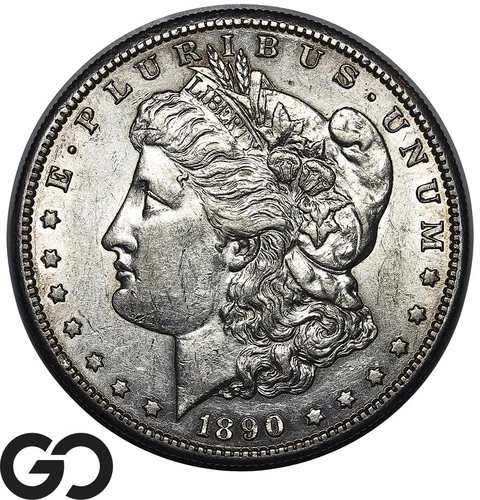 1890-S Morgan Silver Dollar Coin, Choice Uncirculated++