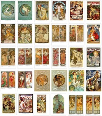 HOSTEESSCHOICE Beautiful Art Postcards set of 30 Post card Alphonse Mucha 