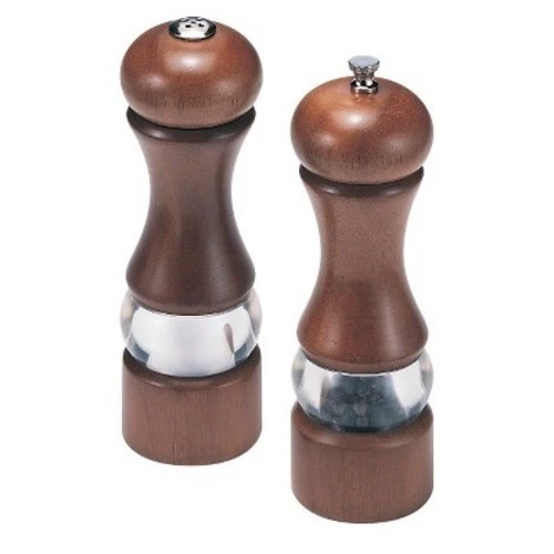 Olde Thompson 6 Caffe Wood Pepper Mill and Salt Shaker Set