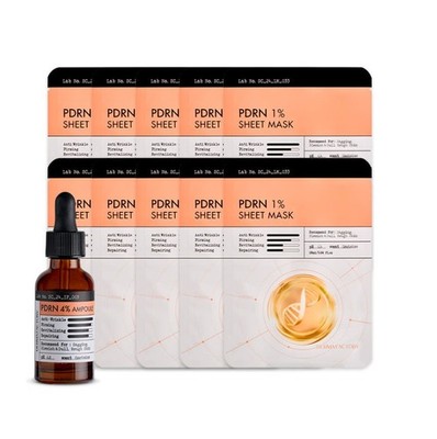 Derma Factory PDRN Elasticity Care Set Ampoule 4% + Sheet Mask 1% (10pcs) K-Beau